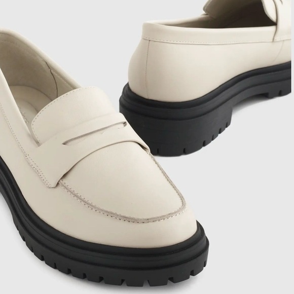 Quince Italian Leather Lug Sole Loafers in Bone US 7 EU 38 - Picture 4 of 10